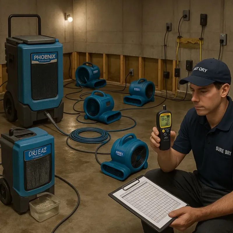 Structural Drying and Dehumidification process in Beebe, AR